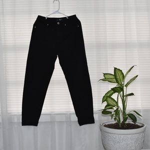Regular Length Plain Black Jeans